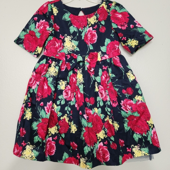 Janie and Jack Girl Dresses Navy Floral Dress - Picture 1 of 6
